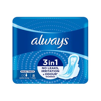 Always Maxi Thick Extra Long 3-in-1 Pads - 8pcs