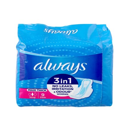 Always Maxi Thick Long 3-in-1 Pads - 9pcs