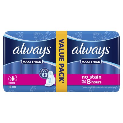 Always Maxi Thick Value Pack Pads - 18pcs