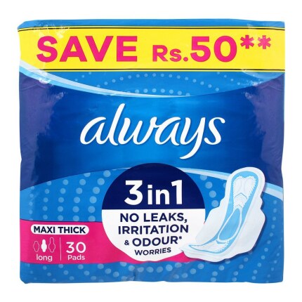 Always Pads Maxi Thick Long 3-in-1