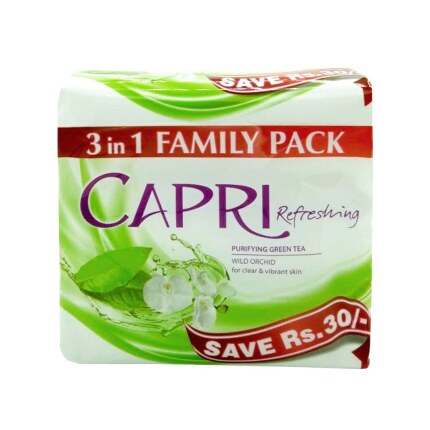 Capri Refreshing Purifying Green Tea Soap 3 in 1 - 120gm x3